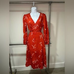 Red midi dress